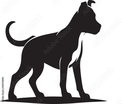 black dog silutee vector,ai generative