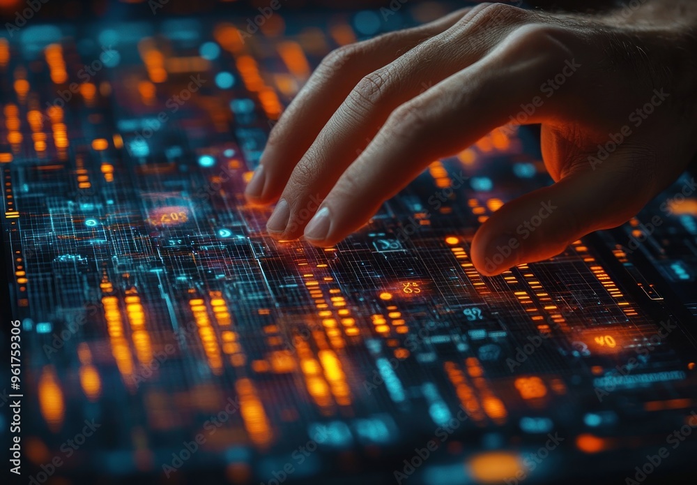 Hand Interacting with Digital Interface
