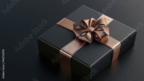 Customized gift box with name engraving, elegant wrapping, 3D illustration