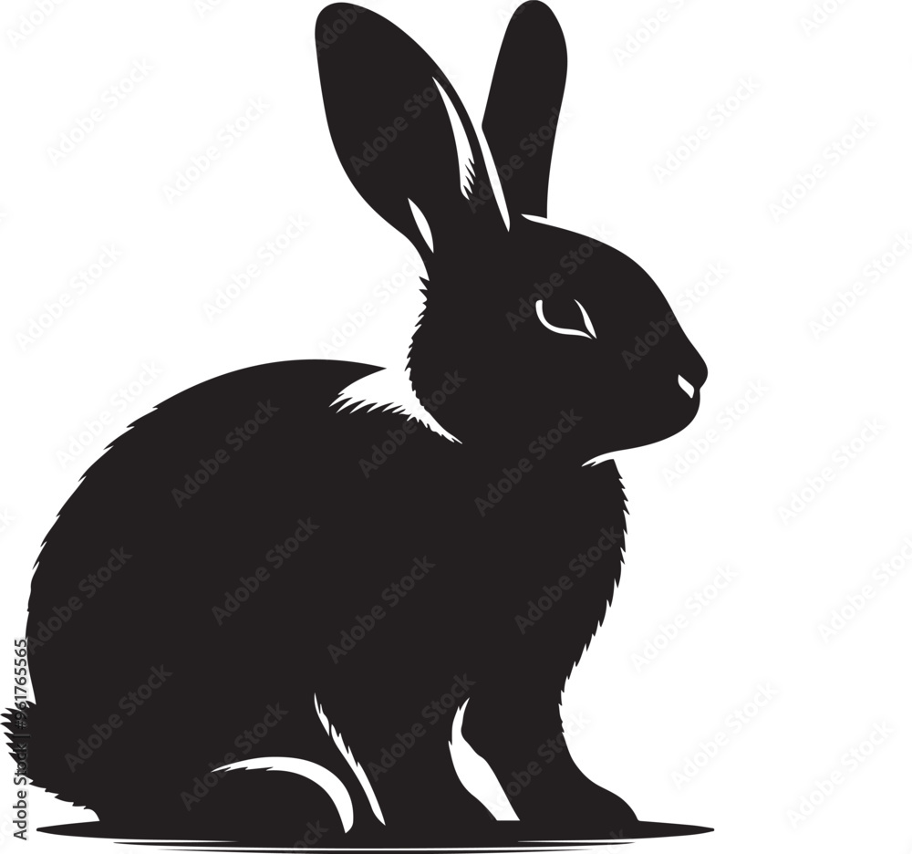 Obraz premium RABIT silhutee vector with illustration,generative ai