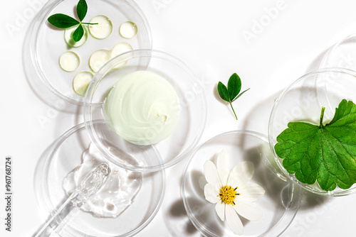 Beauty product sample with plants