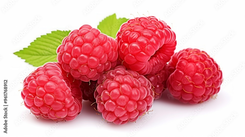 fresh and ripe raspberries on light white background close up. Neural network ai generated art fresh and ripe raspberries on light white background close up. Neural network ai generated art