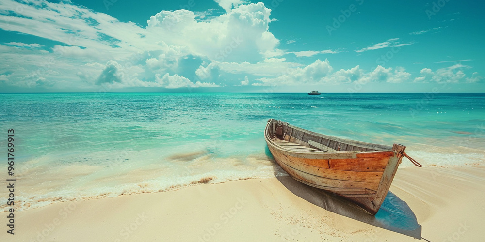 Thatched-Roofed Boat with Fisherman - Single Occupant in Traditional Vessel Thatched-Roofed Boat with Fisherman - Single Occupant in Traditional Vessel