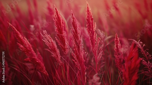 The beauty of the crimson grass shapes photo