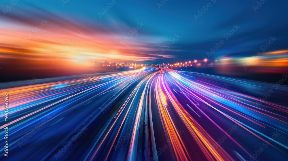 Obraz premium Speed and Lights of the City