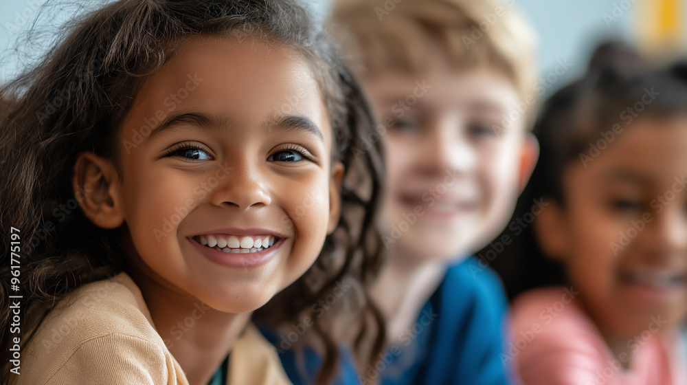 Fröhliche, diverse Schulkinder im Unterricht. Multikulturelle Klasse, positive Lernatmosphäre. Inklusion, Bildung. Authentische Interaktion. Heller Klassenraum. Lifestyle, Zukunft Fröhliche, diverse Schulkinder im Unterricht. Multikulturelle Klasse, positive Lernatmosphäre. Inklusion, Bildung. Authentische Interaktion. Heller Klassenraum. Lifestyle, Zukunft