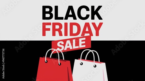 Black Friday Sale Banner with Shopping Bags