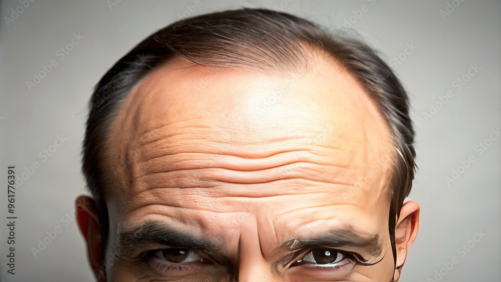 CLOSE-UP OF A SMOOTH, UNWRINKLED FOREHEAD WITH A FEW SUBTLE CREASES, ILLUMINATED BY SOFT, NATURAL LIGHT, AGAINST A NEUTRAL BACKGROUND. CLOSE-UP OF A SMOOTH, UNWRINKLED FOREHEAD WITH A FEW SUBTLE CREASES, ILLUMINATED BY SOFT, NATURAL LIGHT, AGAINST A NEUTRAL BACKGROUND.