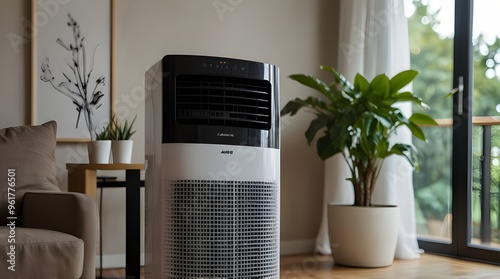 air purifier or AC conditioner in living room.generative.ai