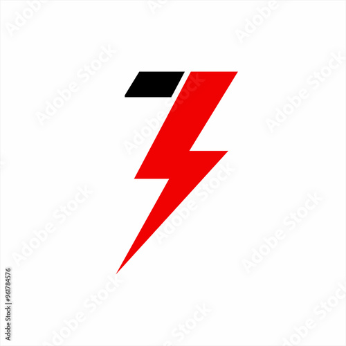 Free Download Abstract number 73 logo design with lightning concept. - GFXLoad
