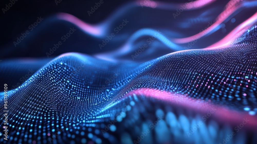 Modern digital abstract 3D background. Copy space. Based on Generative AI