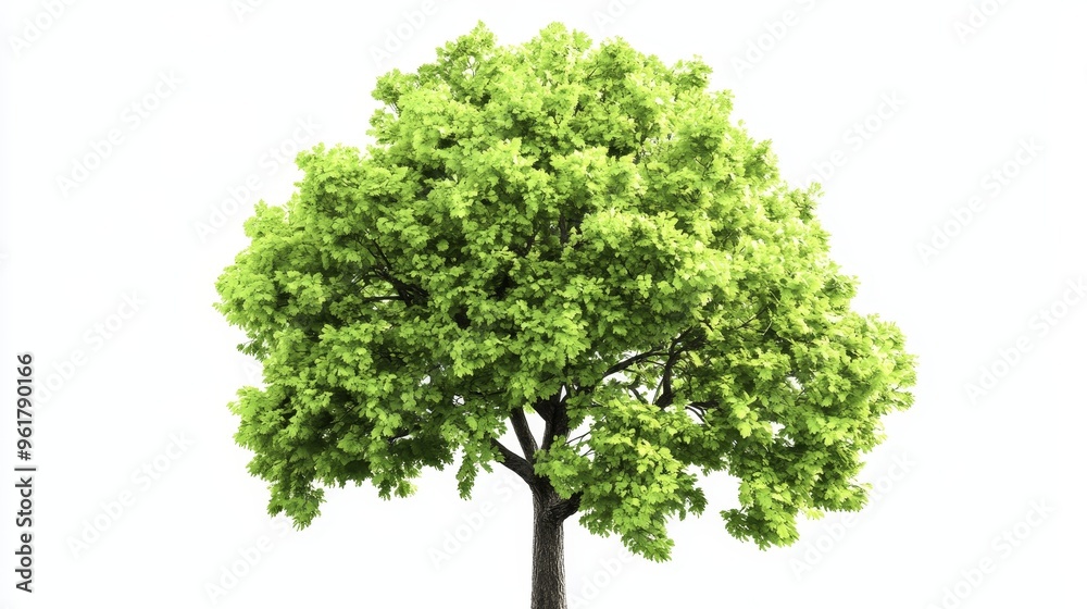 A high quality, isolated 3D green tree on a white background for architectural visualization A high quality, isolated 3D green tree on a white background for architectural visualization