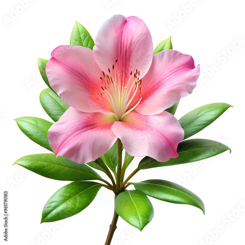 Pink Lily. Single flower on white background, isolated