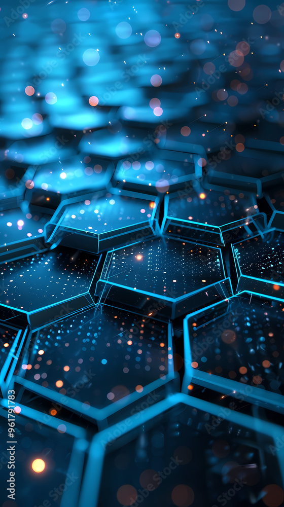 A hexagonal speed pattern of high tech communication networks as a background image