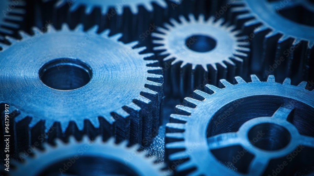 Close-up of metallic gears showcasing intricate mechanical design and engineering. Close-up of metallic gears showcasing intricate mechanical design and engineering.