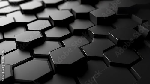 Abstract Black Hexagon Pattern