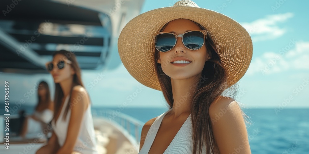 girl on yacht concept rich life luxury rest vacation girl on yacht concept rich life luxury rest vacation