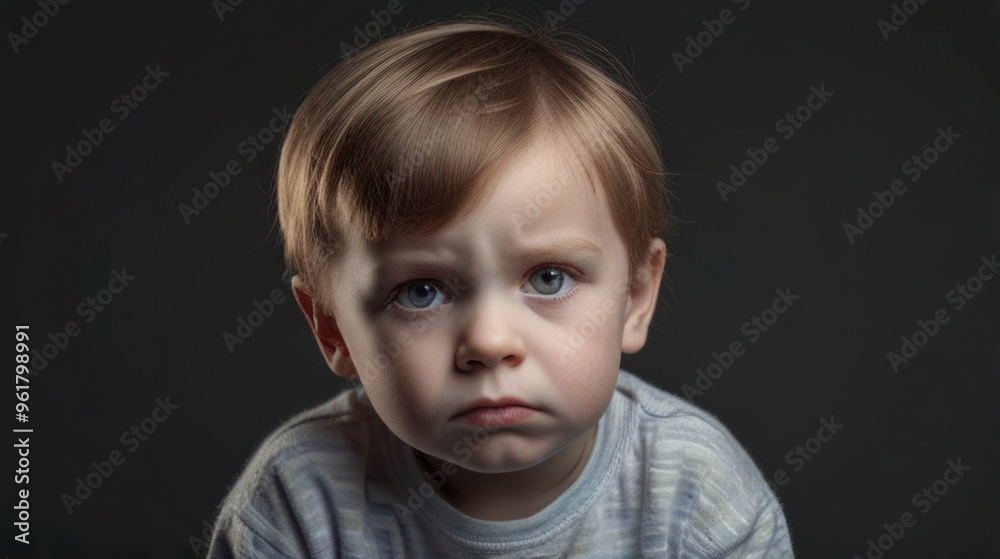 Unhappy child looking at camera. Unhappy child looking at camera.
