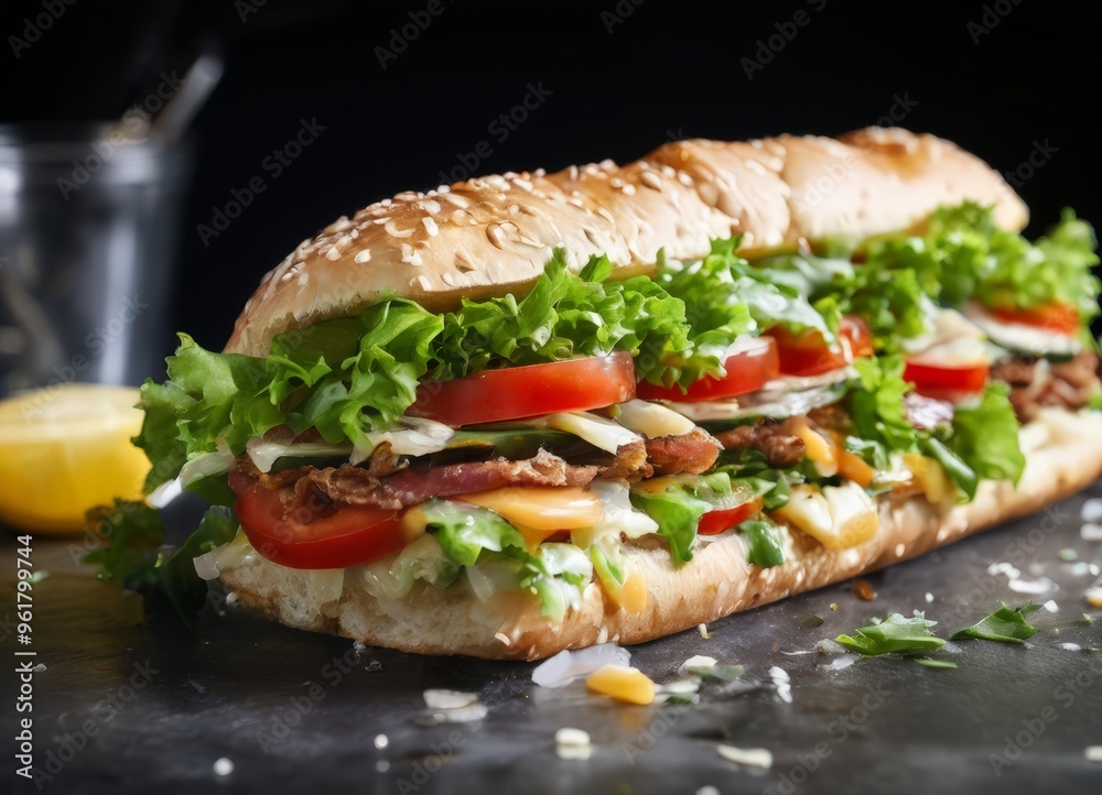 sandwich with meat, let sandwich with meat, let