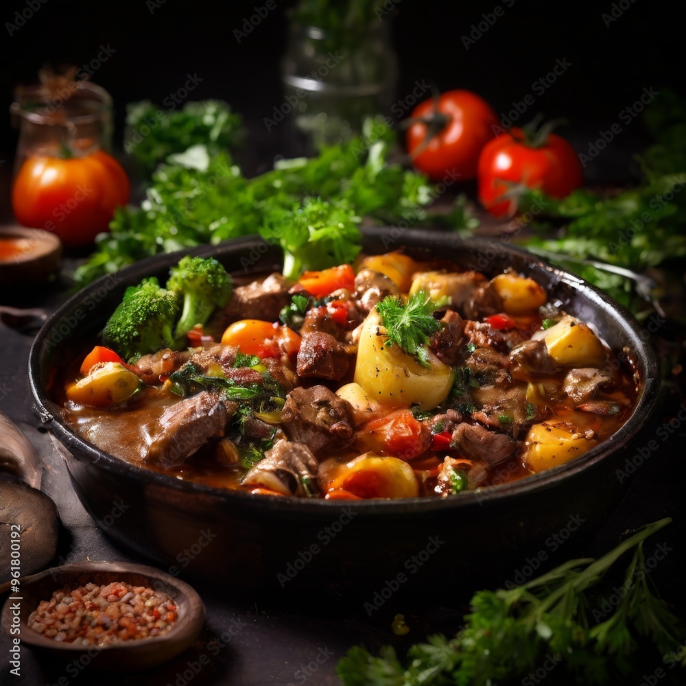 bowl stew with vegetables and meat bowl stew with vegetables and meat
