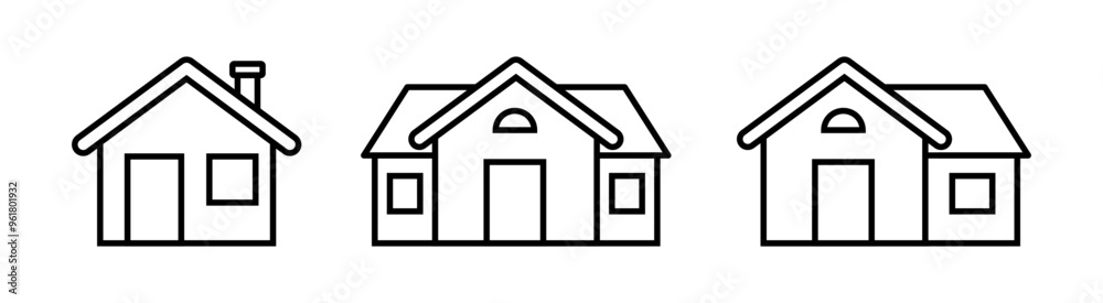 Home and house outline icons Home and house outline icons