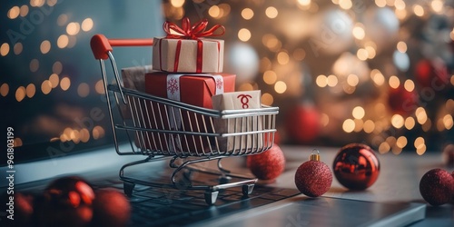 Obraz na płótnie A festive online store with Cyber Monday banners. w salonie