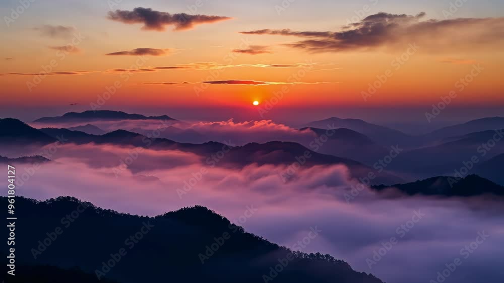 Beautiful clouds and mist alpine landscapes and sunset landscapes Beautiful clouds and mist alpine landscapes and sunset landscapes