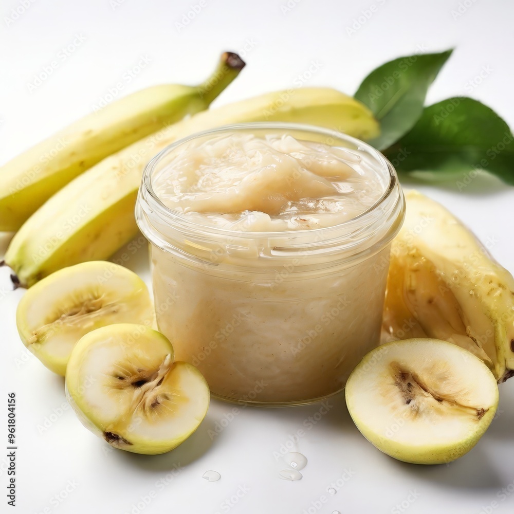 jar banana butter and some bananas jar banana butter and some bananas
