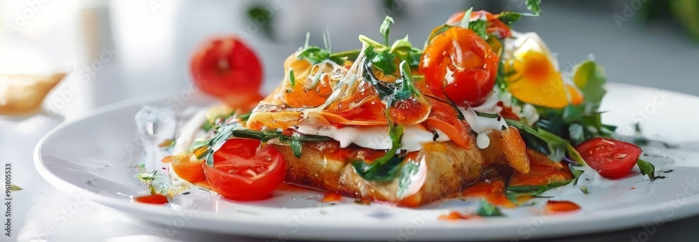 plate food with tomatoes and other vegetables plate food with tomatoes and other vegetables