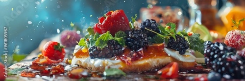 close up cake with fruit on it