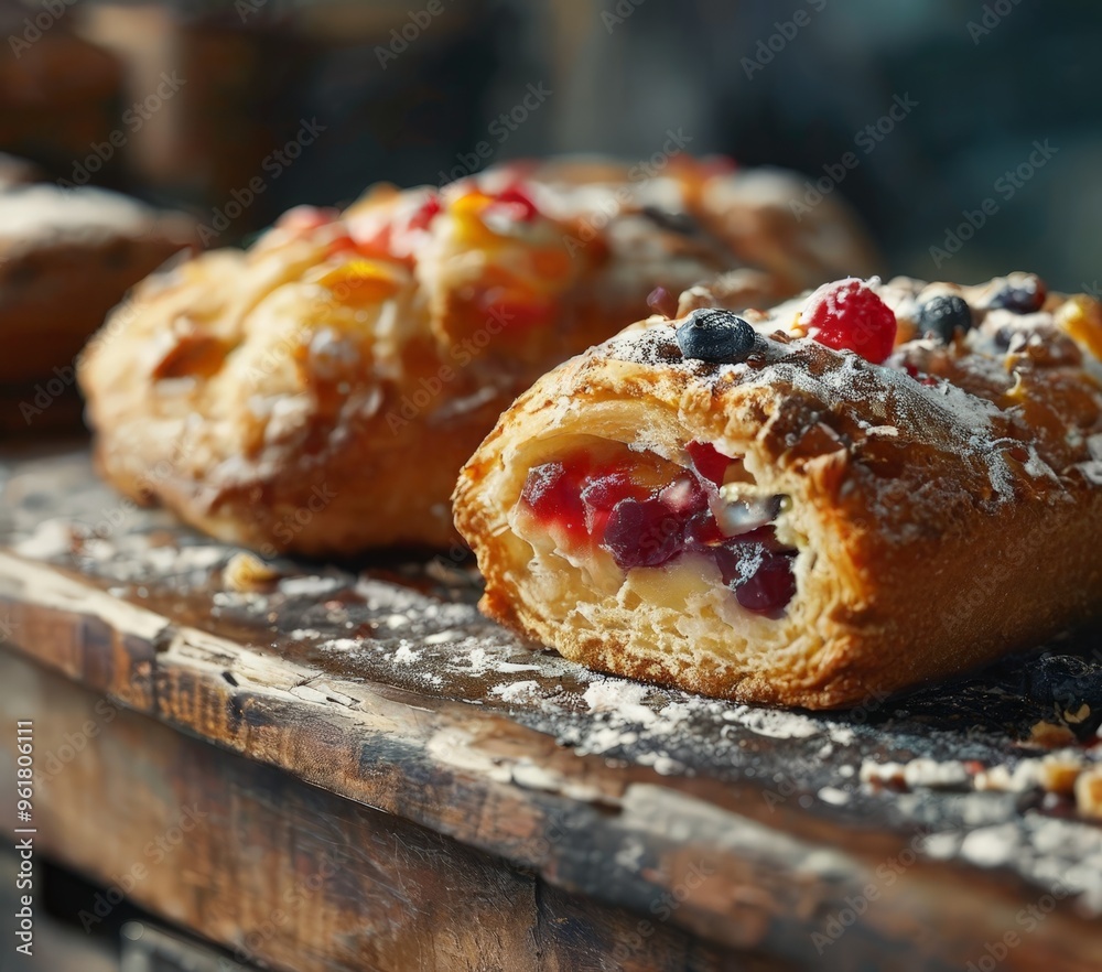 close up pastry with bite out it close up pastry with bite out it
