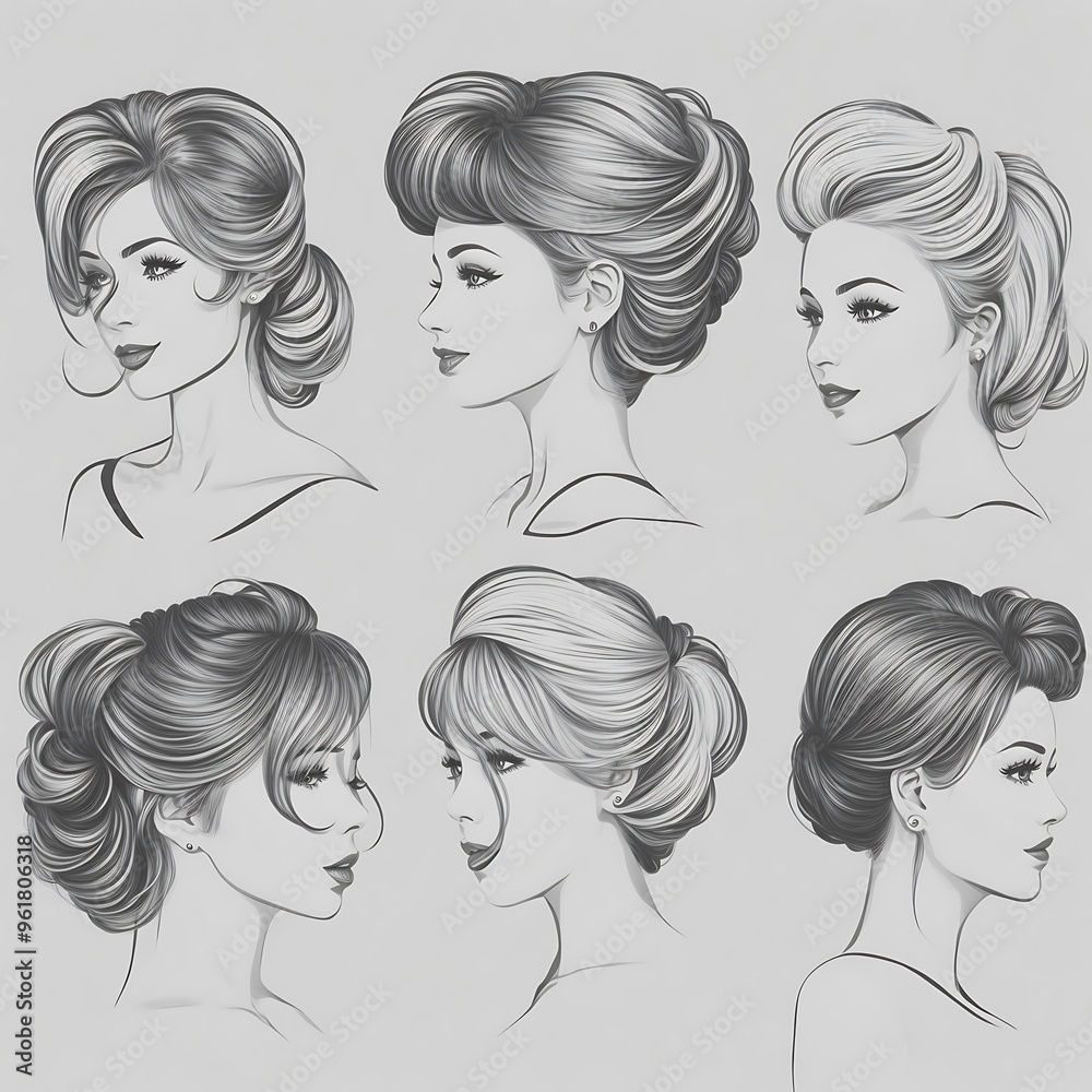 Hand drawn portrait of beautiful young girls sketch with long wavy hair, fashion illustration, beauty concept, feminine artistic sketch for design, graphic pencil drawing for young girls sketch Hand drawn portrait of beautiful young girls sketch with long wavy hair, fashion illustration, beauty concept, feminine artistic sketch for design, graphic pencil drawing for young girls sketch