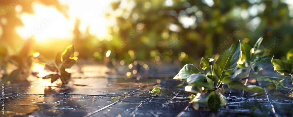 Naklejka premium close up leaf on the ground