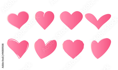 Heart shape icons set. Love day valentine icons. Isolated vector Heart valentine icon set illustration With love and heart 