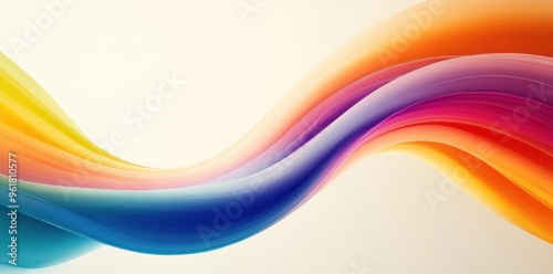 Abstract Colorful Curved Lines on a White Background photo