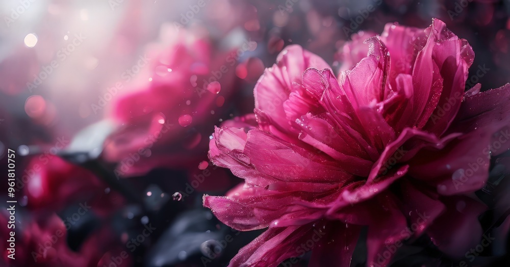 Fototapeta premium pink flower with water droplets on it