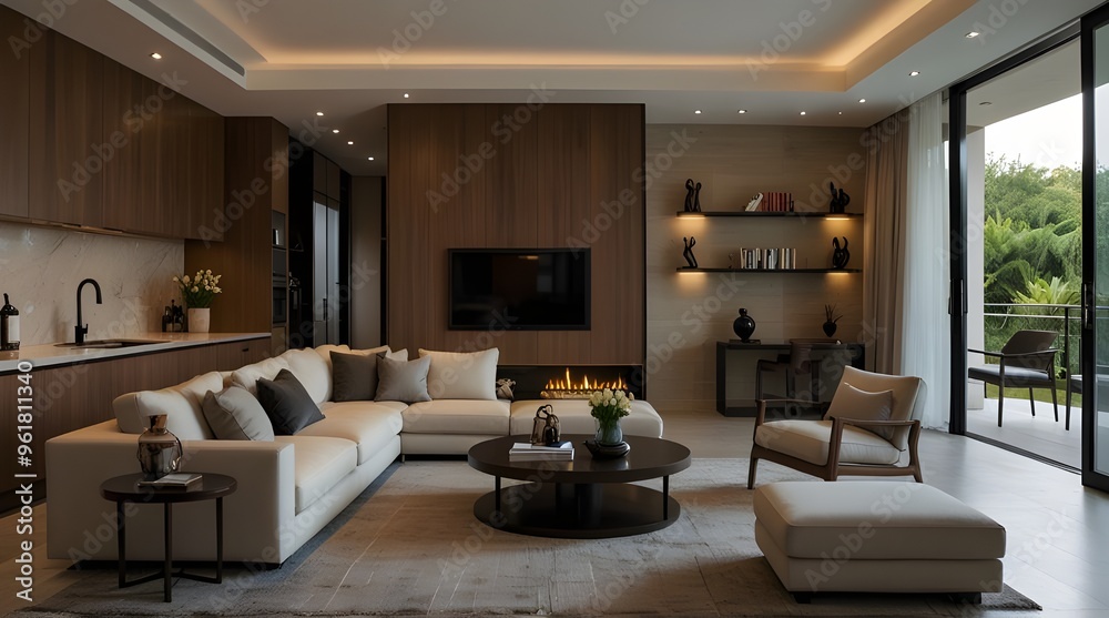 Fototapeta premium Stylish living area.generative.ai