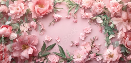 Wallpaper Mural pink flowers on background Torontodigital.ca