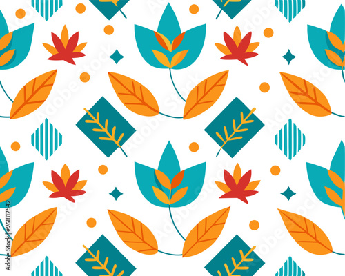 Seamless pattern geometric style flooring digital art abstract pattern design  