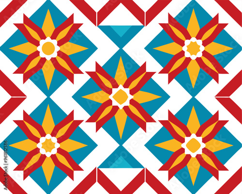 Seamless pattern geometric style flooring digital art abstract pattern design  