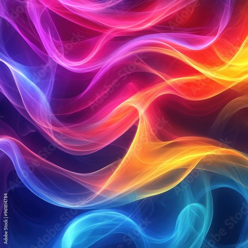 Abstract Swirling Waves of Color