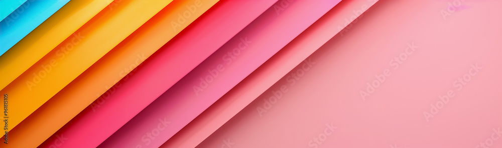 Fototapeta premium Pastel-toned geometric pattern with diagonal lines in soft pink and blue hues. 