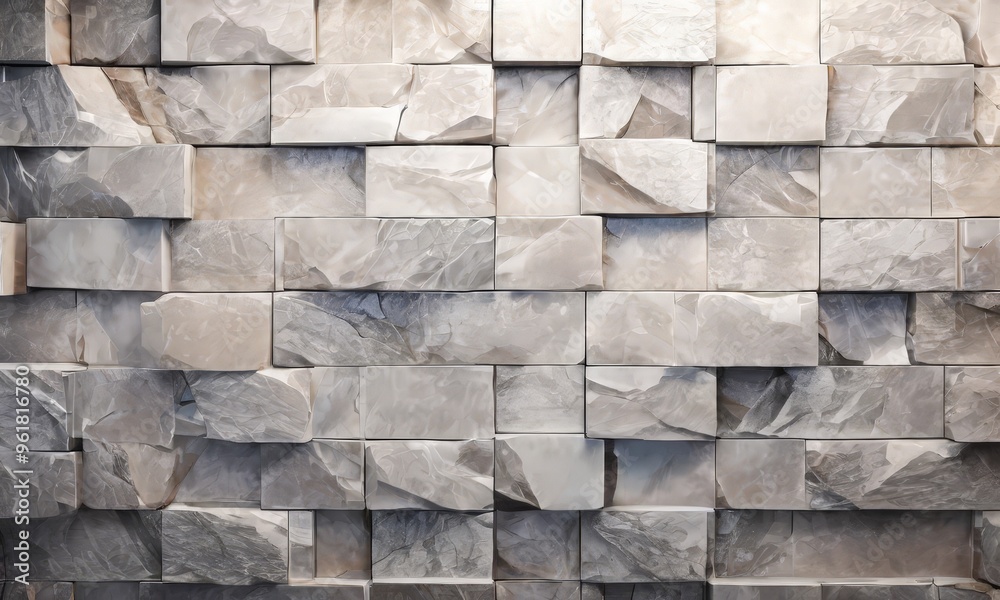 Obraz premium wall made marble blocks