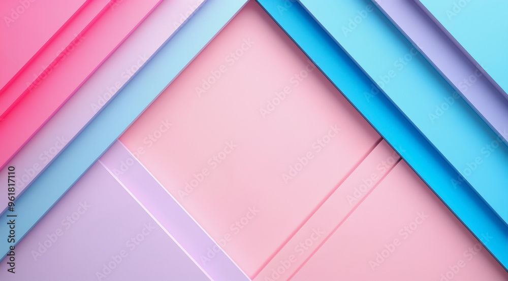 Fototapeta premium Pastel color blocks creating a minimalistic geometric pattern in soft hues. 