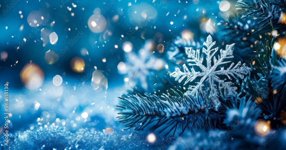 snowflaken christmas tree with snow flakes snowflaken christmas tree with snow flakes