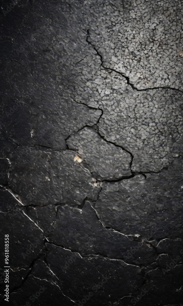 Obraz premium cracked asphalt surface with cracks and