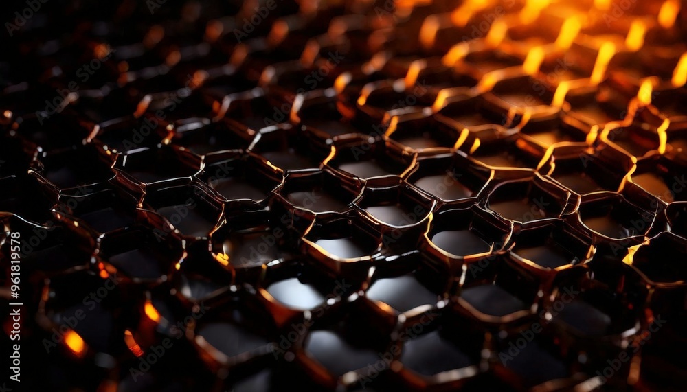 Obraz premium close up metal surface with fire in the background