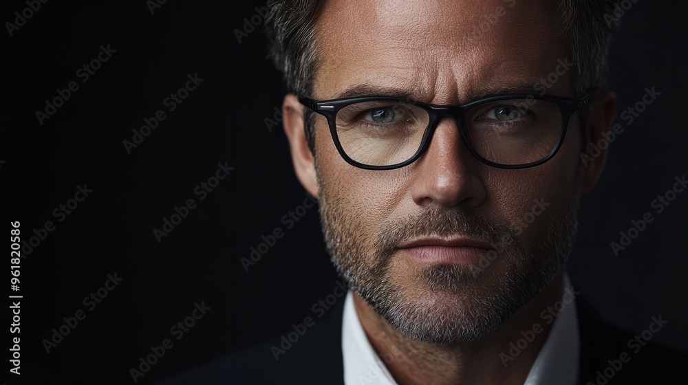 confident businessman portrait featuring a middle-aged man with glasses confident businessman portrait featuring a middle-aged man with glasses