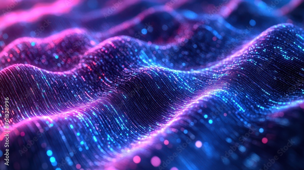 data of crypto waves 3d illustration of wavy lines in the information code field data flow cyber concept coding and technology
