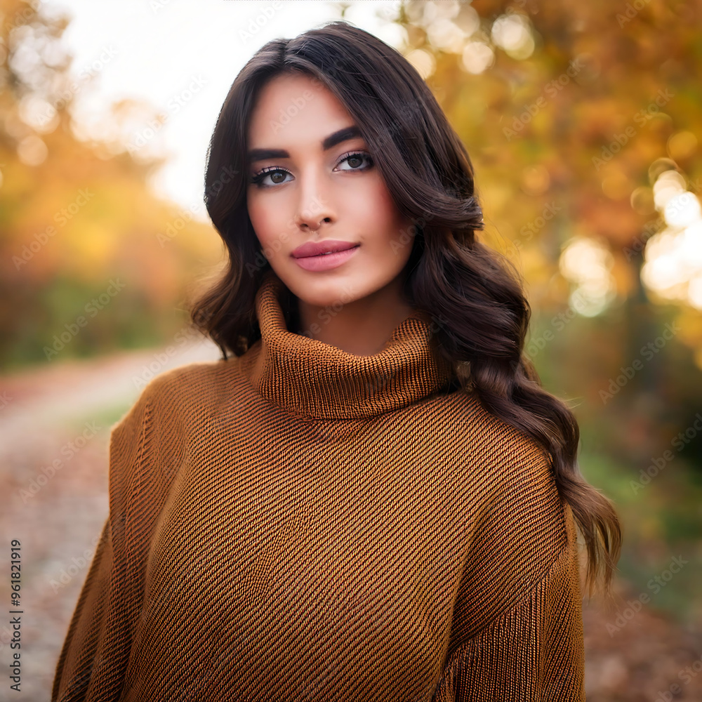 Portrait of a young woman in autumn attire, symbolizing seasonal fashion. _1(759) Portrait of a young woman in autumn attire, symbolizing seasonal fashion. _1(759)